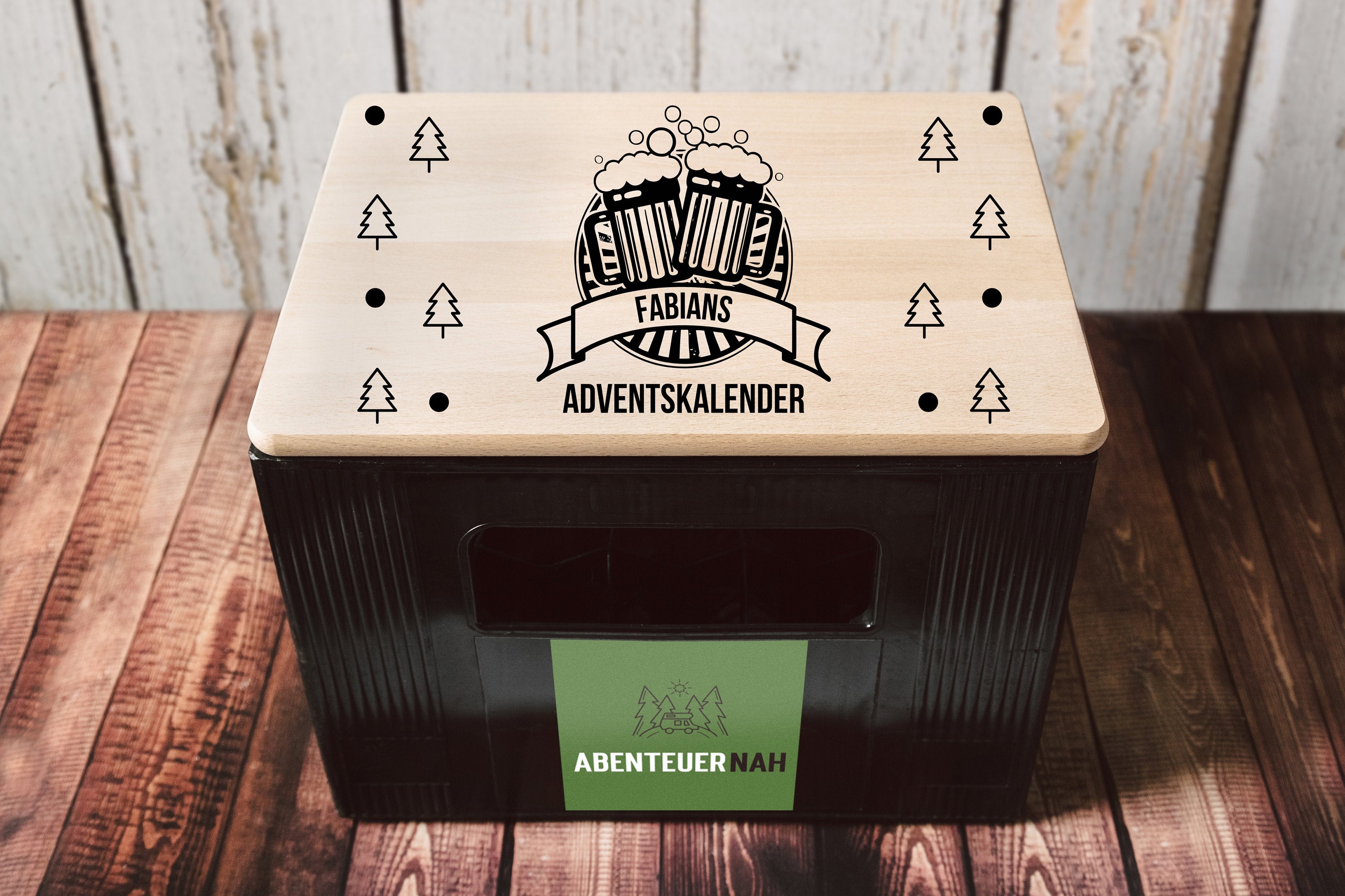 Adventskalender Männer, Bierkastensitz, Adventskalender personalisiert, Geschenke für Männer, Weihnachtsgeschenk Mann - abenteuernah