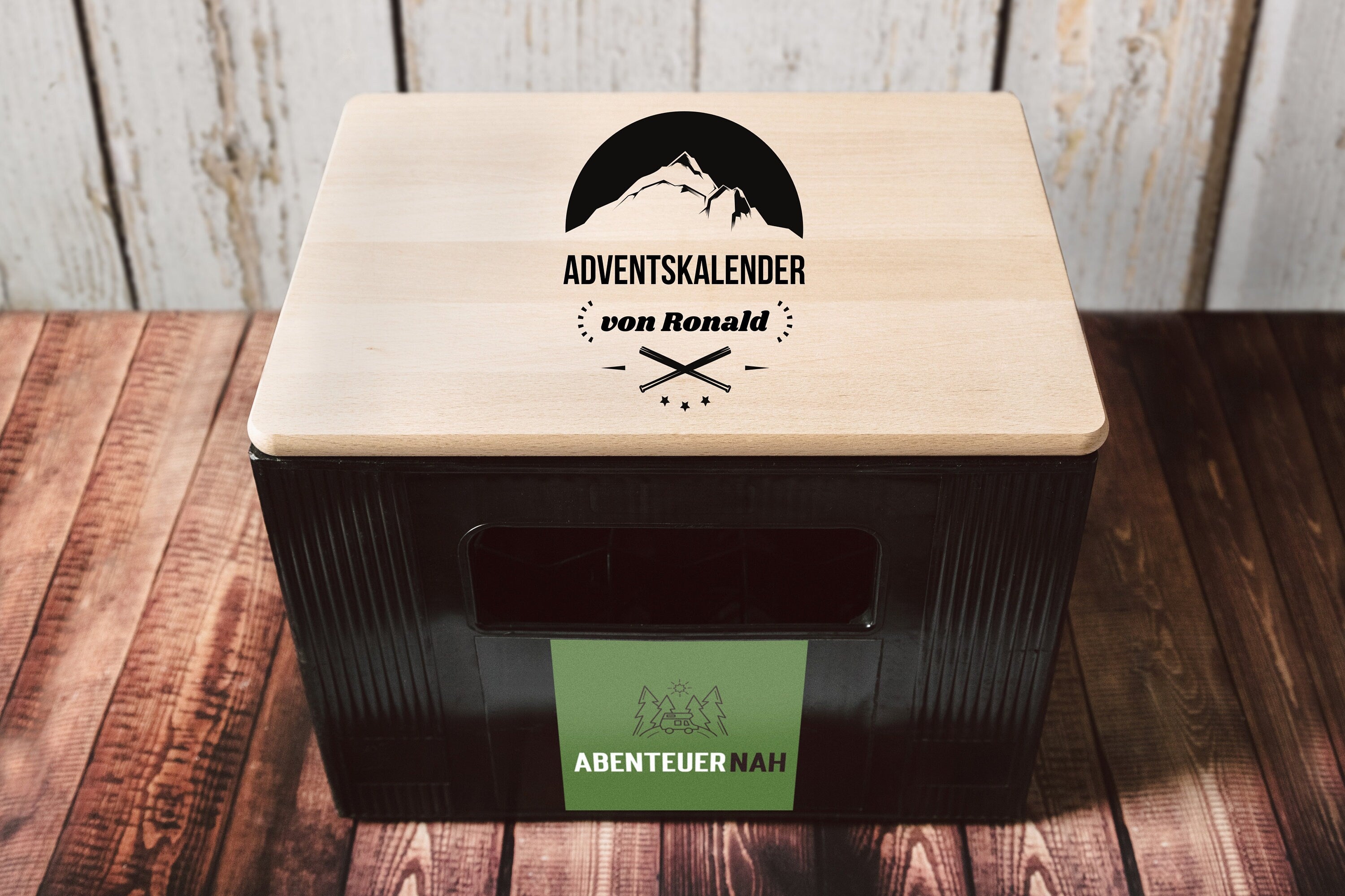 Adventskalender Männer, Bierkastensitz, Adventskalender personalisiert, Geschenke für Männer, Weihnachtsgeschenk Mann - abenteuernah