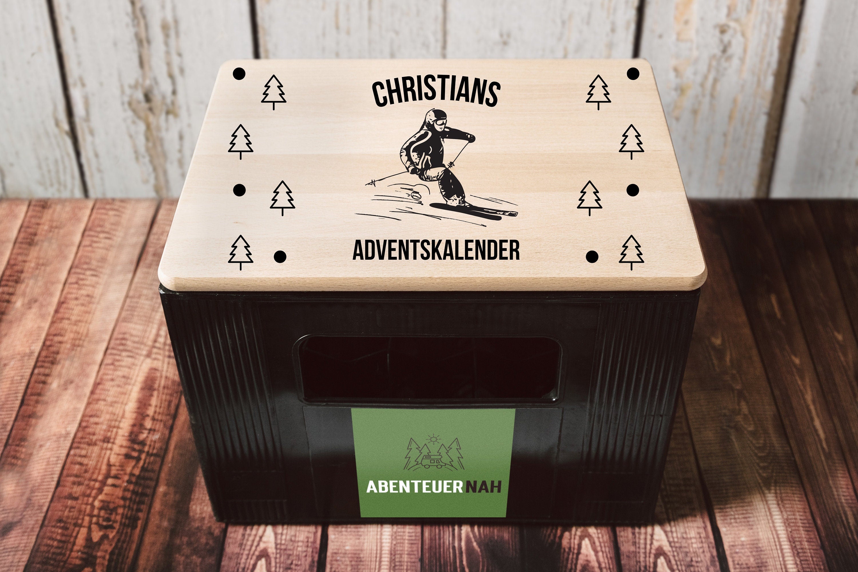 Adventskalender Männer, Bierkastensitz, Adventskalender personalisiert, Geschenke für Männer, Weihnachtsgeschenk Mann - abenteuernah