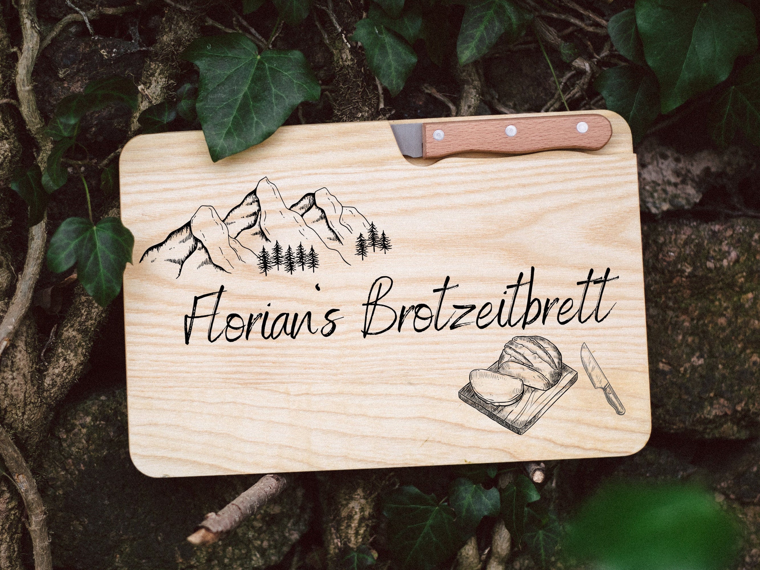 Brotzeitbrett, Geschenke für Männer, Brotzeitbrett personalisiert, Schneidebrett personalisiert, Holzbrett personalisiert, Jausenbrett - abenteuernah