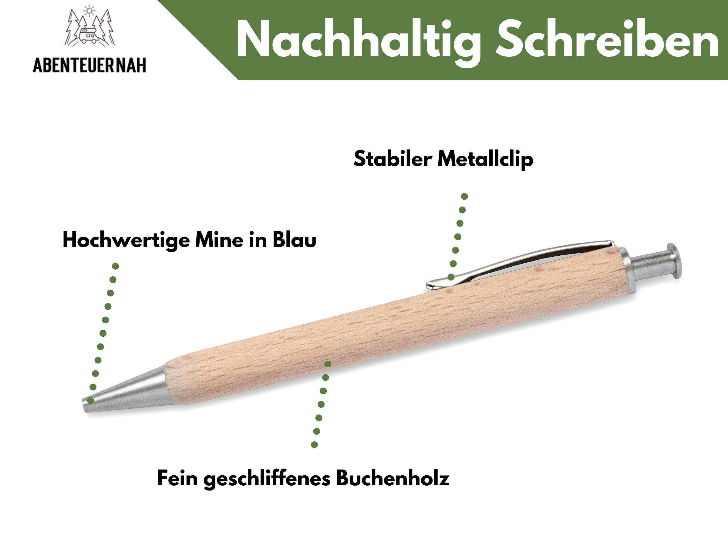 Kugelschreiber personalisiert, Kugelschreiber Holz, Personalisierter Kugelschreiber Holz, Papa Geschenk, Stift Gravur, Vatertag - abenteuernah