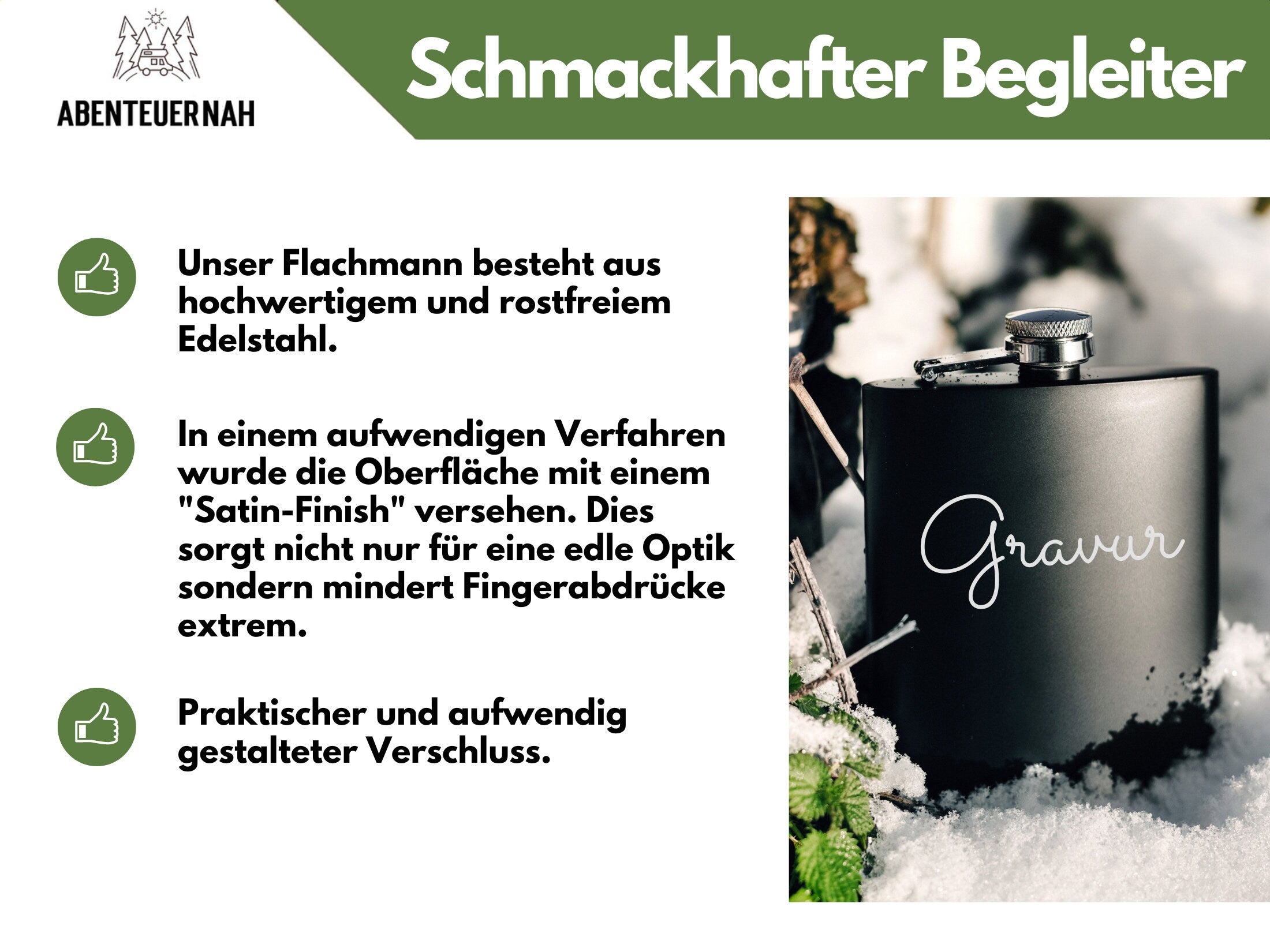 Flachmann schwarz, Geschenke für Männer, Flachmann personalisiert, Flachmann Schwarz, Männer Geschenke, Valentinstagsgeschenk für Ihn - abenteuernah