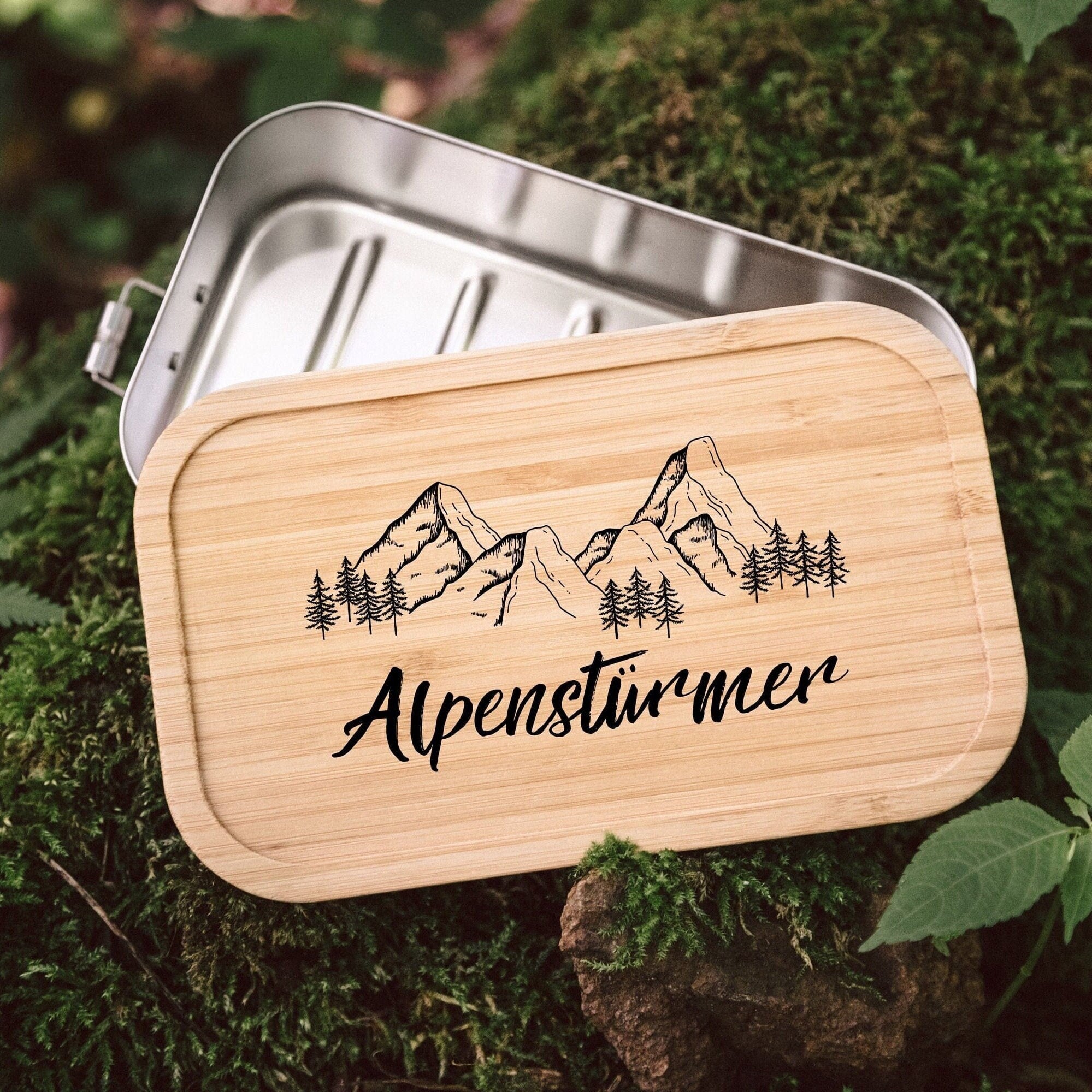 Berge, Brotdose personalisiert, Lunchbox wandern, Wandern Geschenk, Berge Geschenk, Männergeschenke - abenteuernah