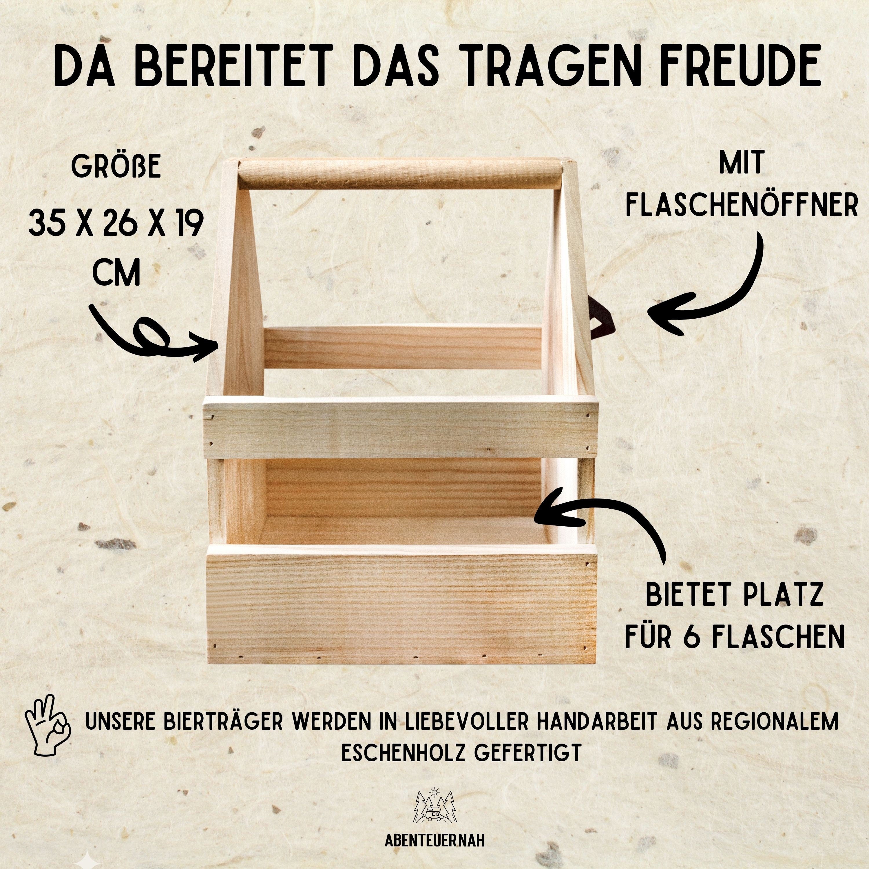 Bierträger, Geschenke für Männer, Bier Geschenk, Männerhandtasche, Bierträger Holz personalisiert, Männer Geschenke für Geburtstag - abenteuernah