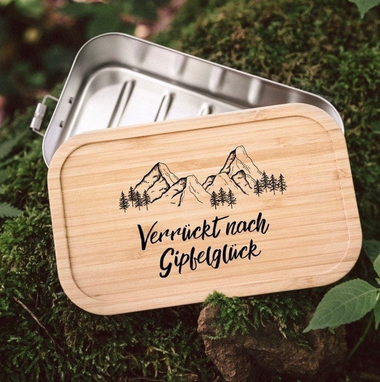 Brotdose Berge, Brotdose personalisiert, Wandern, Brotdose Erwachsene, Lunchbox personalisiert, Jausenbox, Vesperdose - abenteuernah