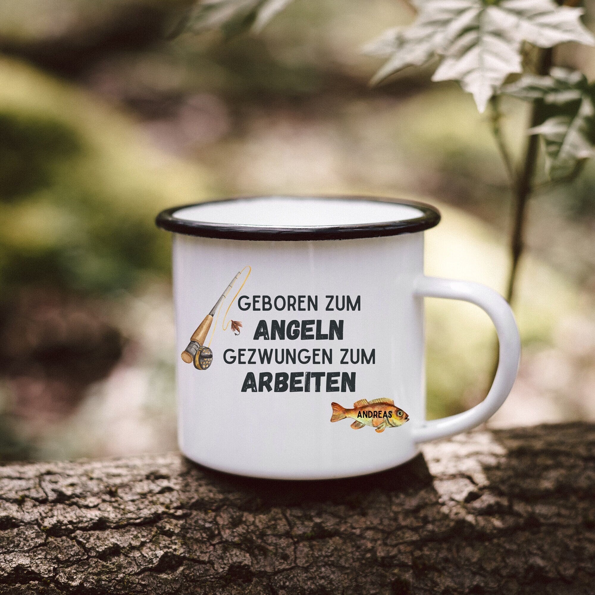 Angler Geschenk, Angeln, Geschenke für Männer, Tasse Männer, Emaille Tasse, Männer Geschenk, Geschenk Mann - abenteuernah