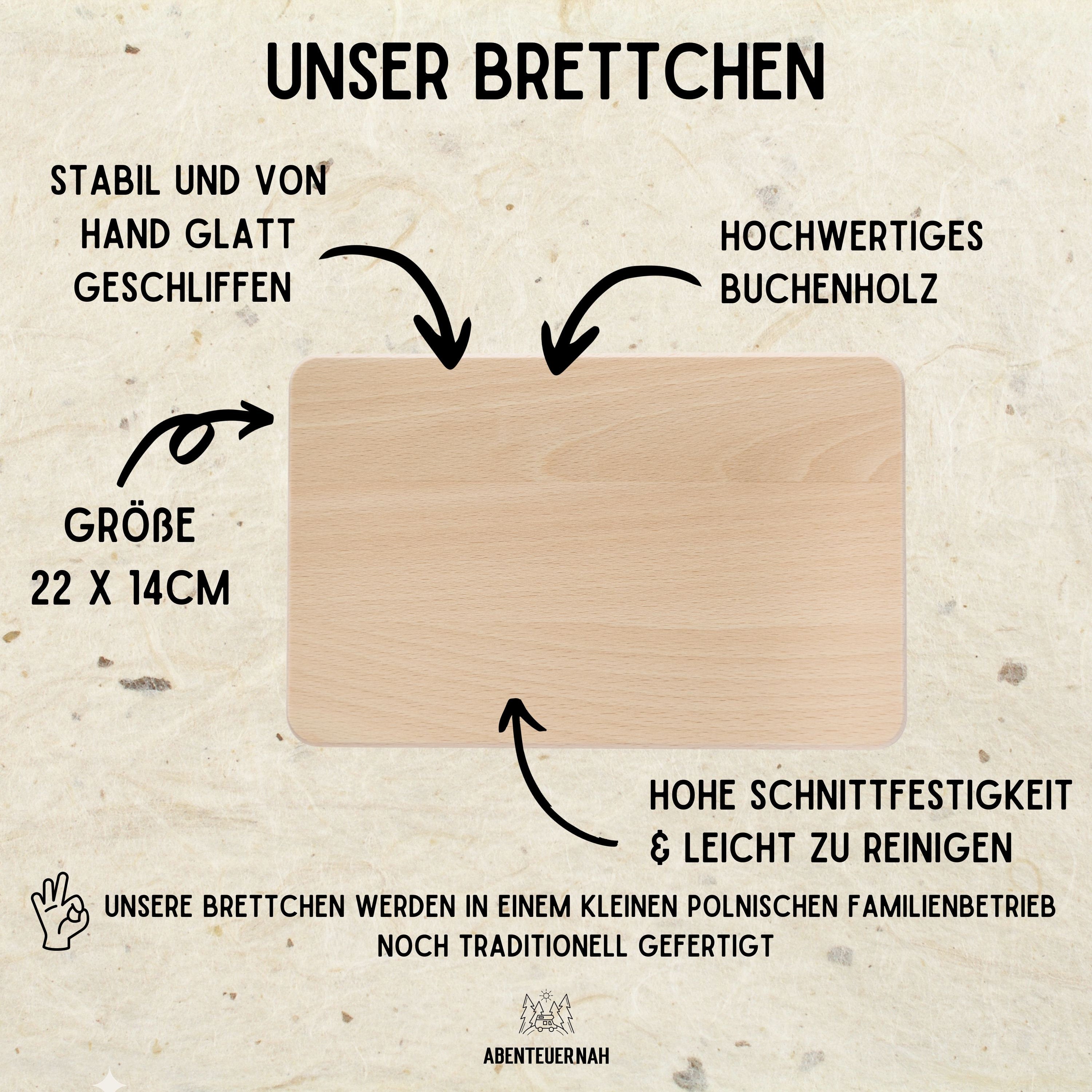 Frühstücksbrett personalisiert, Wohnmobil, Camping, Vesperbrett, Camping Holzbrett, Brettchen personalisiert - abenteuernah