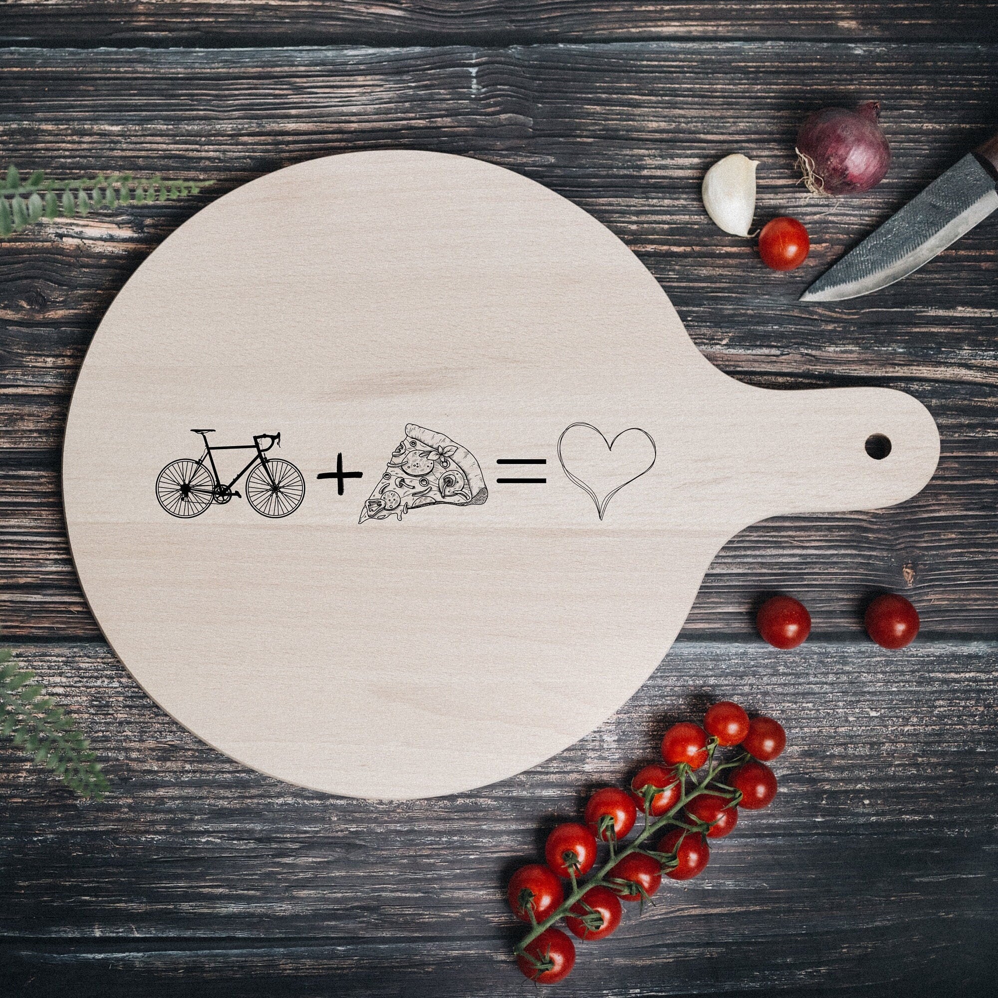 Pizzabrett, Pizza, Geschenke für Männer, Pizzateller, Geschenk Bruder, Valentinstagsgeschenk, Pizza, Fahrrad Geschenk, Fahrrad - abenteuernah