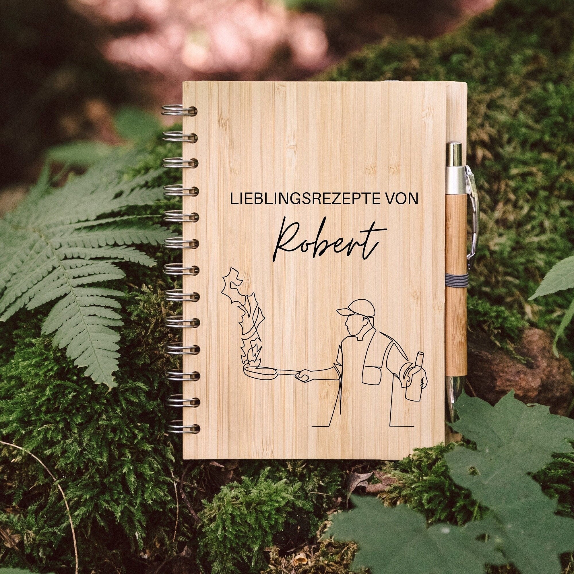 Notizbuch Holz - Lieblingsrezepte - Abenteuernah