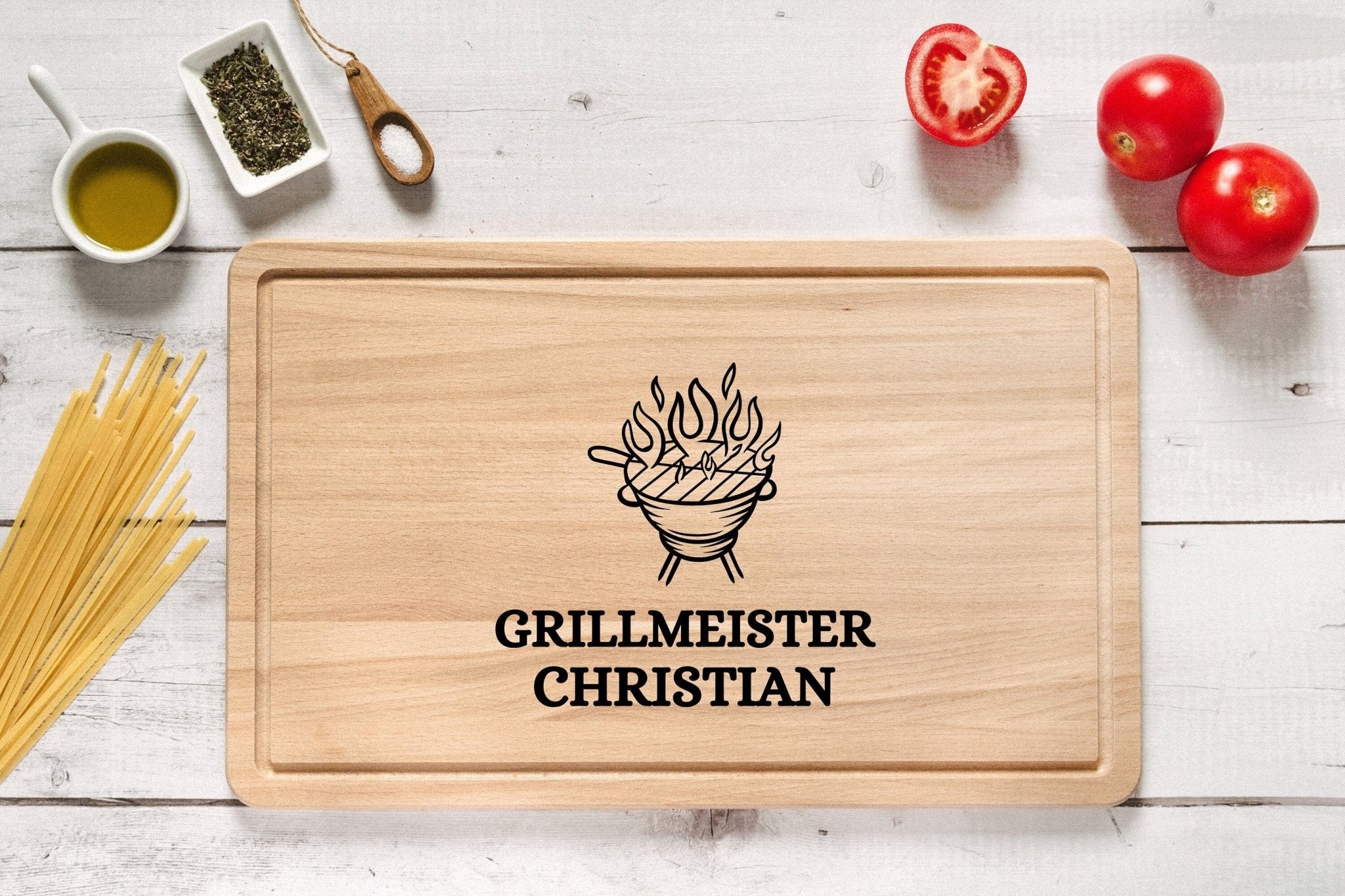 Schneidebrett mit Saftrille - Grillmeister Grill - Abenteuernah