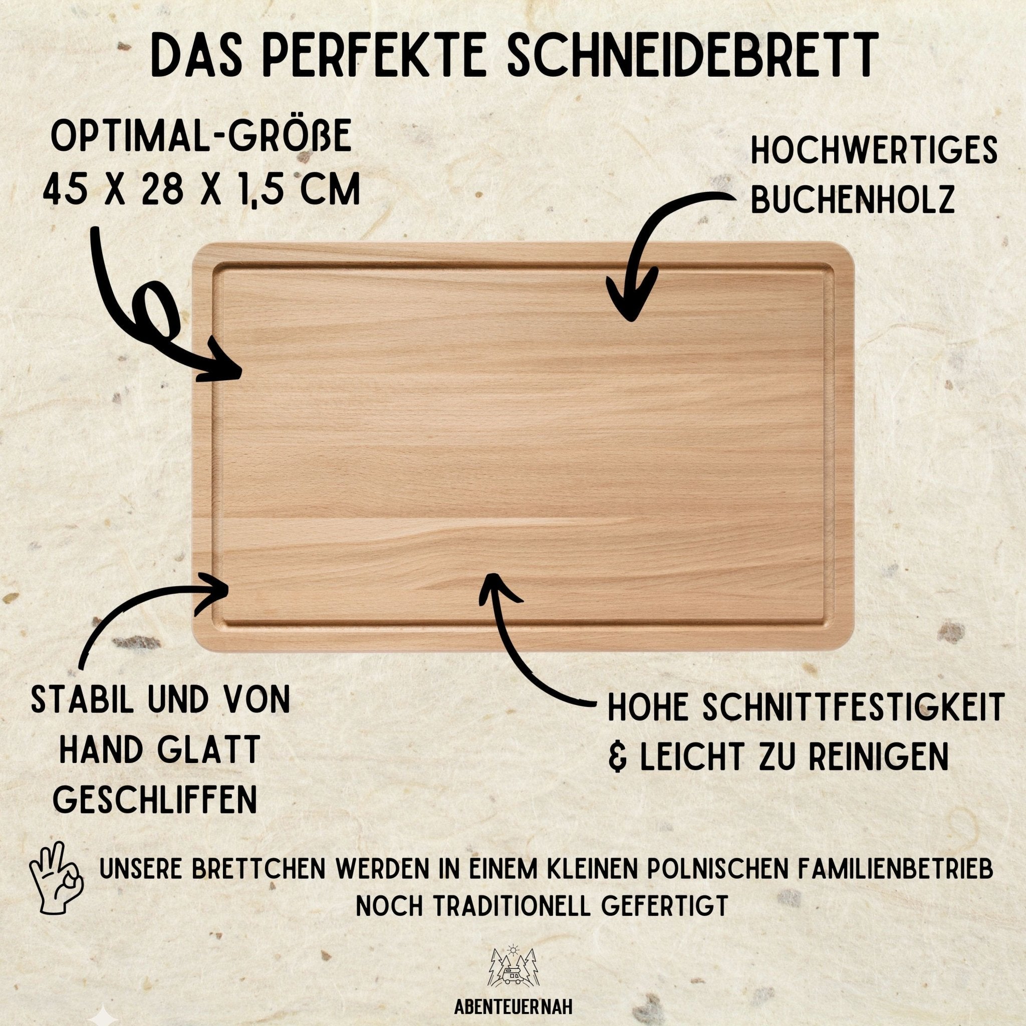 Schneidebrett mit Saftrille - Kuhle Kühe, Kuhle Gerichte - Abenteuernah